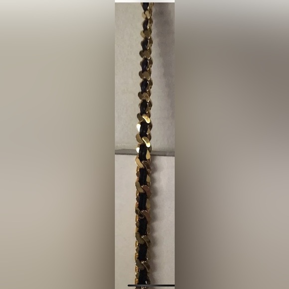 Gold Tone Interwoven with Black Leather Belt 45 1/2” Long main image 11